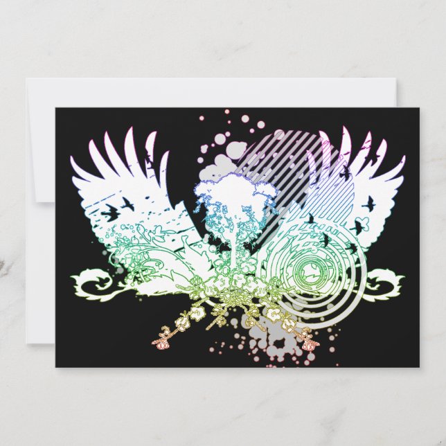 hi-fi rainbow tree invitation (Front)