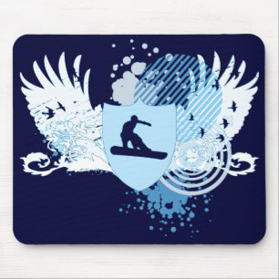hi-fi snowboarding. traced in blue. mouse pad
