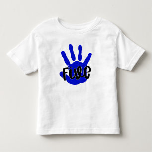 Hi Five Fifth Birthday Boy- 5th Birthday  Toddler T-Shirt