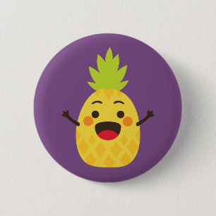 Hi Friends! Pineapple Illustration 6 Cm Round Badge
