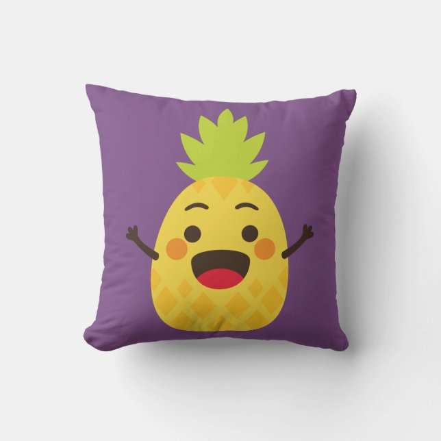 Hi Friends! Pineapple Illustration Cushion (Front)