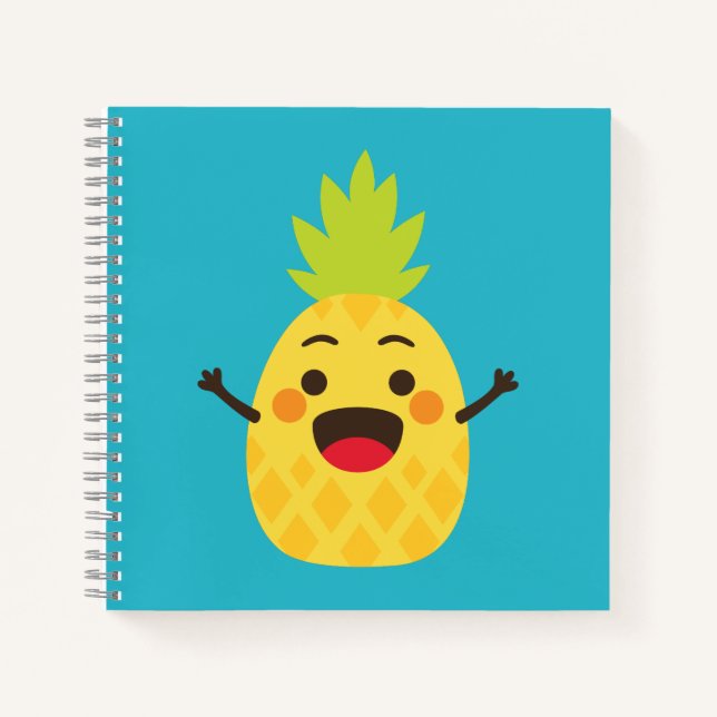 Hi Friends! Pineapple Illustration Notebook (Front)