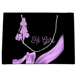 Hi Girl Gift Bag - Purple Aesthetic Girly Chic Bag