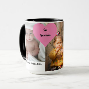 Hi Grandma Custom Modern Mother's Day Photo Mug
