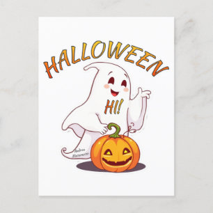 Hi ! Halloween Postcard