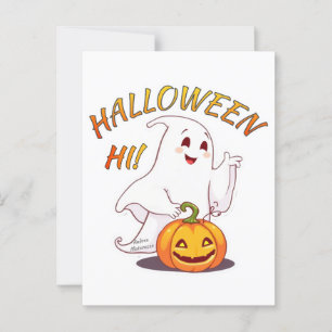 Hi ! Halloween Postcard