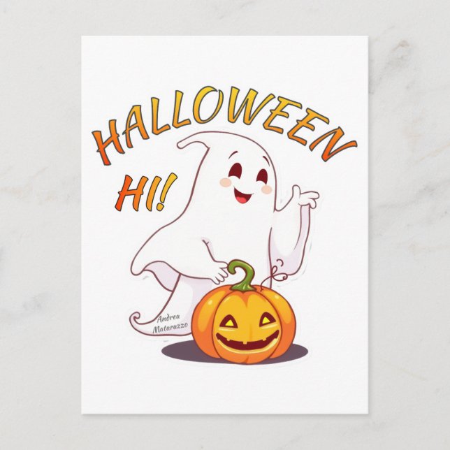 Hi ! Halloween Postcard (Front)