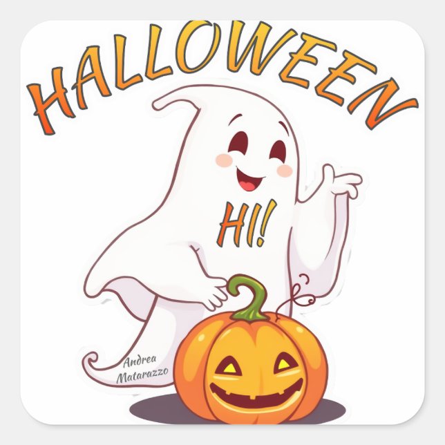 Hi ! Halloween Square Sticker (Front)