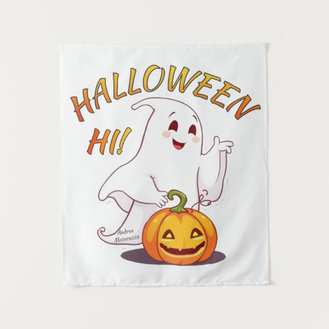 Hi ! Halloween Tapestry (Front)