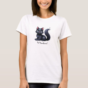 Hi Handsome Cute Black Cat T-Shirt