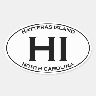 HI - Hatteras Island Oval Logo Oval Sticker