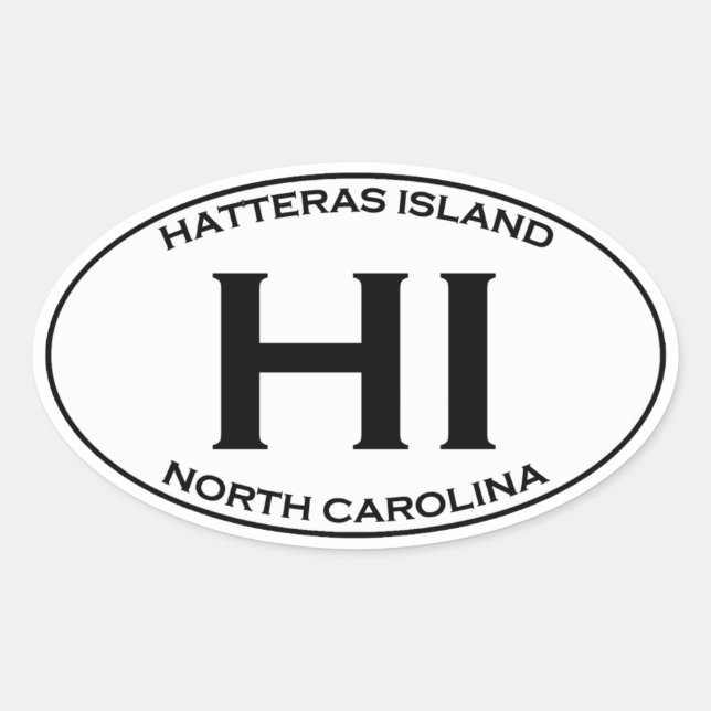 HI - Hatteras Island Oval Logo Sticker (Front)