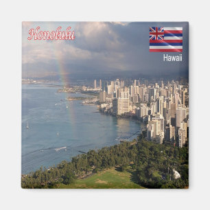 HI - Hawaii - Honolulu - Panorama Magnet