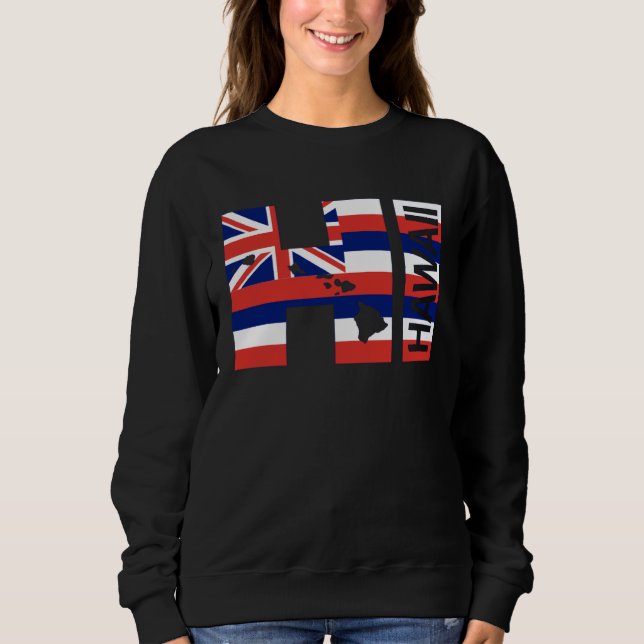 HI Hawaii Islands Hawaiian Flag Beach Sweatshirt (Front)