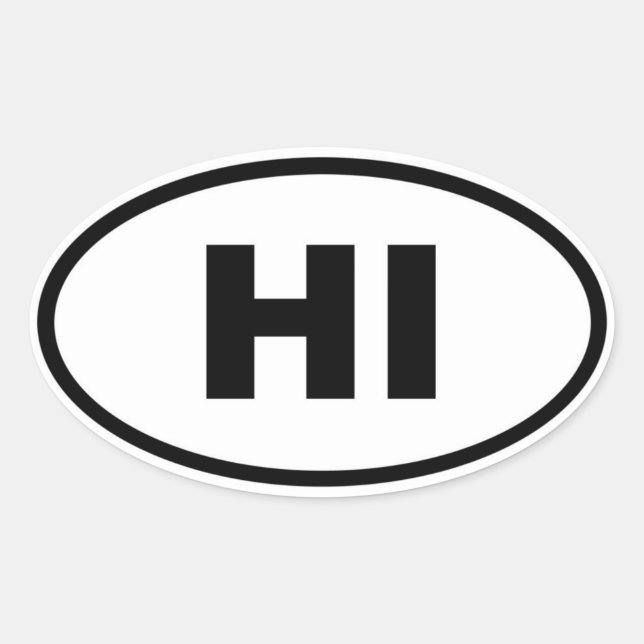 HI Hawaii Oval Sticker (Front)