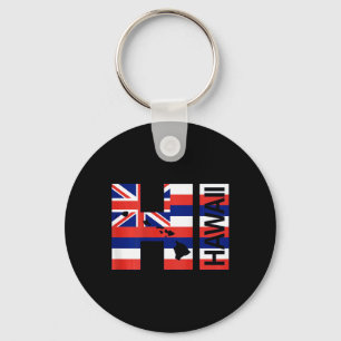 Hi Hawaiian Islands Flag Key Ring