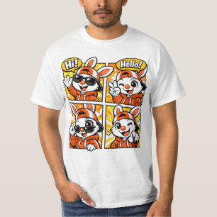 Hi Hello Bunny Comic Vibes T-Shirt