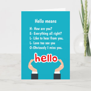 Hi Hello How are You? Fun Keeping in Touch  Thank You Card