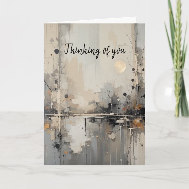 Hi Hello, Thinking of you Modern Abstract Art Card (Front)