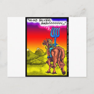 Hi Ho Silver? Fun Lone Ranger Parody Cartoon Gifts Postcard