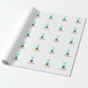 Hi I am Lily cactus succulent add name watercolor  Wrapping Paper