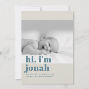 hi, i'm baby invitation