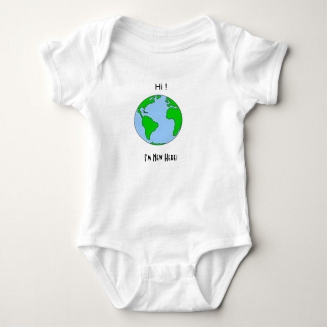 Hi, I'm New Here! Baby Bodysuit (Front)