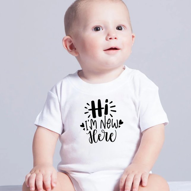 Hi I'm New Here Funny Baby Bodysuits One-Pieces (Creator Uploaded)
