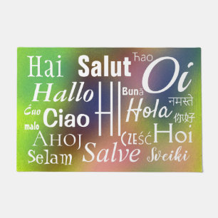 Hi in many Languages Cool Doormat