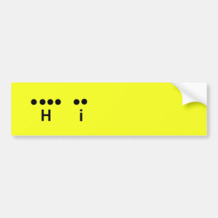 "Hi" Morse Code Yellow Customise it Bumper Sticker