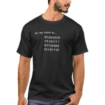 Hi my name is... John Binary T-Shirt Black for Men