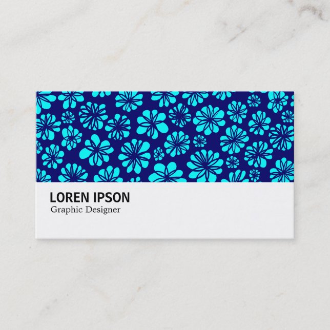 Hi-Phi - 0101 - Shades of Blue Floral Business Card (Front)
