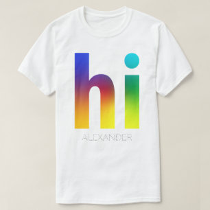 Hi Rainbow Gay LGBT Queer Trendy Name Personalised T-Shirt