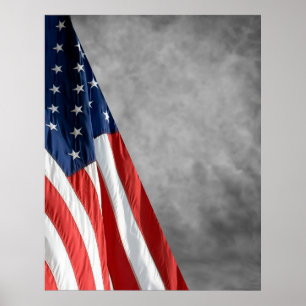Hi Res COMPACT PHOTO BACKDROP - US Flag Grey Poster