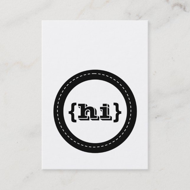 Hi Retro Circles Vertical Chubby Business Cards (Front)