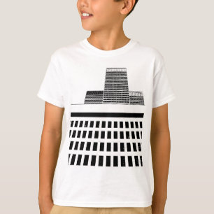 Hi-Rise Office Windows Pattern in Black and White T-Shirt