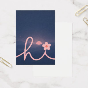 "hi" Script Mountain Sunset Design