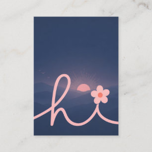 "hi" Script Mountain Sunset Design Business Card