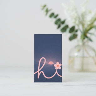 "hi" Script Mountain Sunset Design Business Card