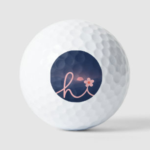 "hi" Script Mountain Sunset Design Golf Balls