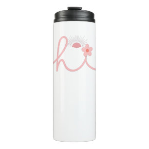 "hi" Script Mountain Sunset Design Thermal Tumbler