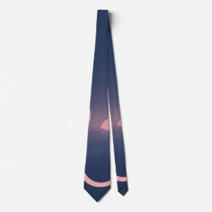 "hi" Script Mountain Sunset Design Tie