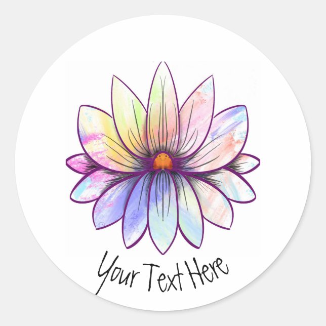 Hi, splatter lotus flower classic round sticker (Front)
