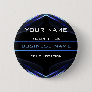 Hi Tec Futuristic Business Name Tag 6 Cm Round Badge