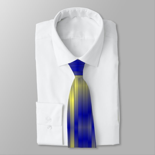 Hi-tec lines stripes pattern in yellow blue colour tie (Tied)