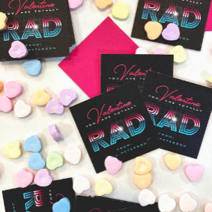 Hi-tech 80s Hot Pink Totally Rad Valentine  Card