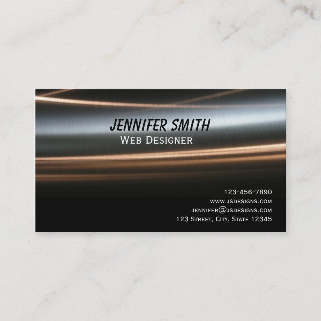 Hi Tech Bronze Wave Business Card (Front)
