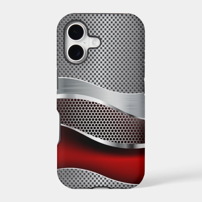Hi Tech Futuristic Mesh Chrome Red (Back)
