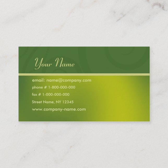 Hi-Tech - Green Business Card (Front)
