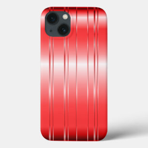 Hi Tech Metallic Red Stripes Design iPhone 13 Case